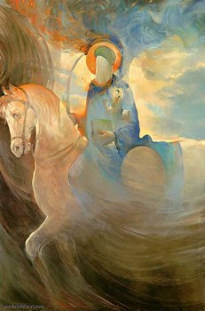 Muhammd à cheval (riding a horse)