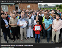York Mosque people welcoming the agressive EDL